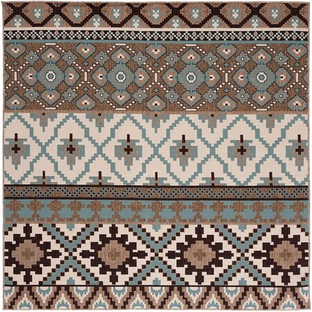 Safavieh 6 ft. 7 in. x 6 ft. 7 in. Veranda Square Area Rug Creme & Brown VER097-0215-7SQ